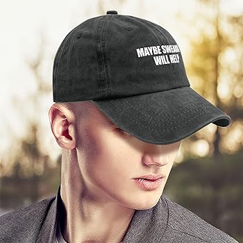 Amazon.com: Maybe Swearing Will Hel Baseball Caps Running